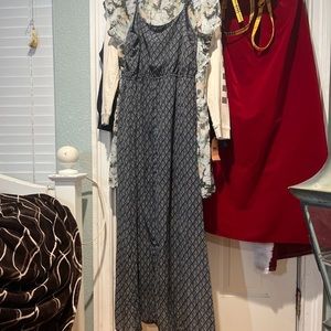 Blue and white dress